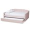 Baxton Studio Lennon Modern Pink Velvet Fabric Upholstered Queen Size Daybed with Trundle 186-11474-Zoro - alternate 4